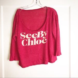 See by Chloe off shoulder red sweater size large